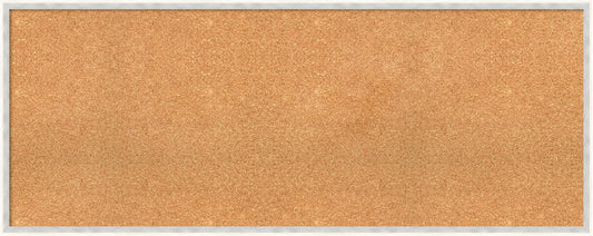Amanti Art Natural Cork Board for Wall, 21x53 Vision Board with White Frame, Oversize Corkboard Office Decor for Home Organization, Modern Corkboard Pinboard to Display Items for Home Organization in