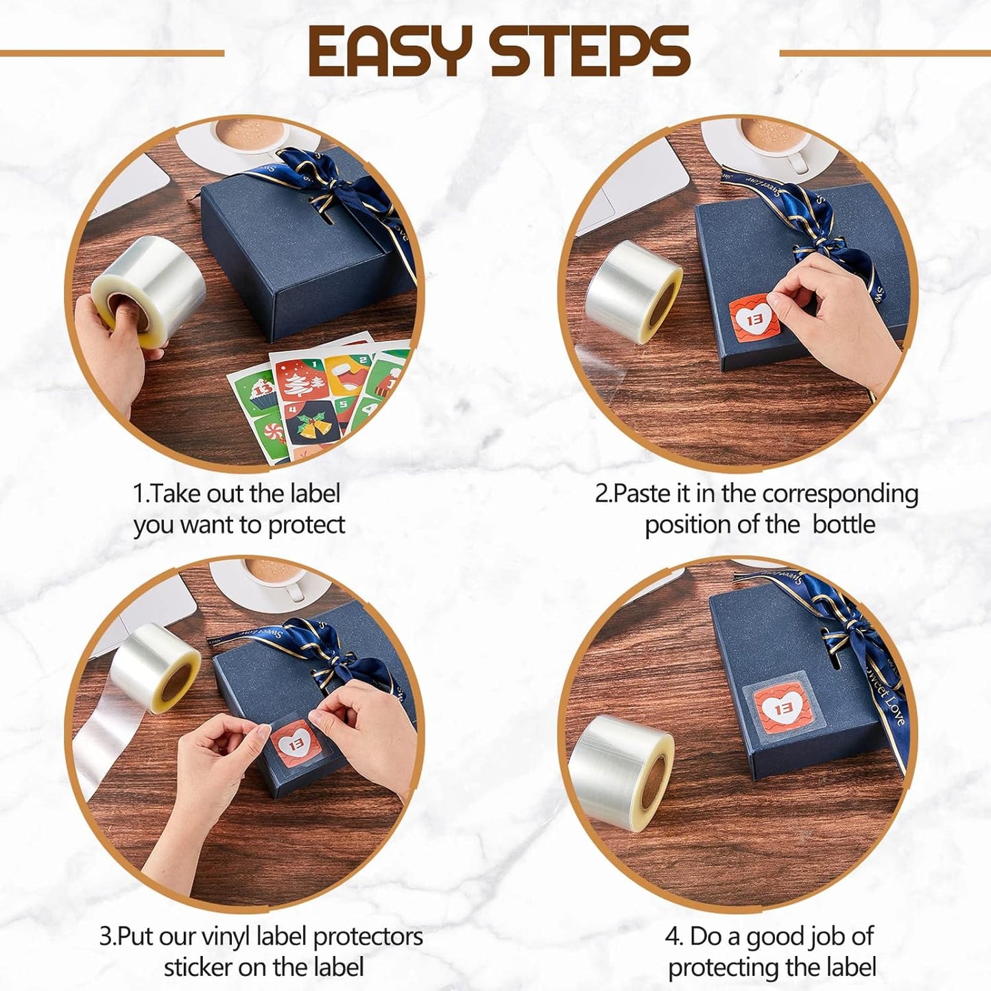 Zonon 500 Pcs Clear Labels Label Protector Clear Stickers Wafer Seals Waterproof Labels for Protecting Barcodes, Numbers and Stickers (1.96 x 1.96 Inch,Square)