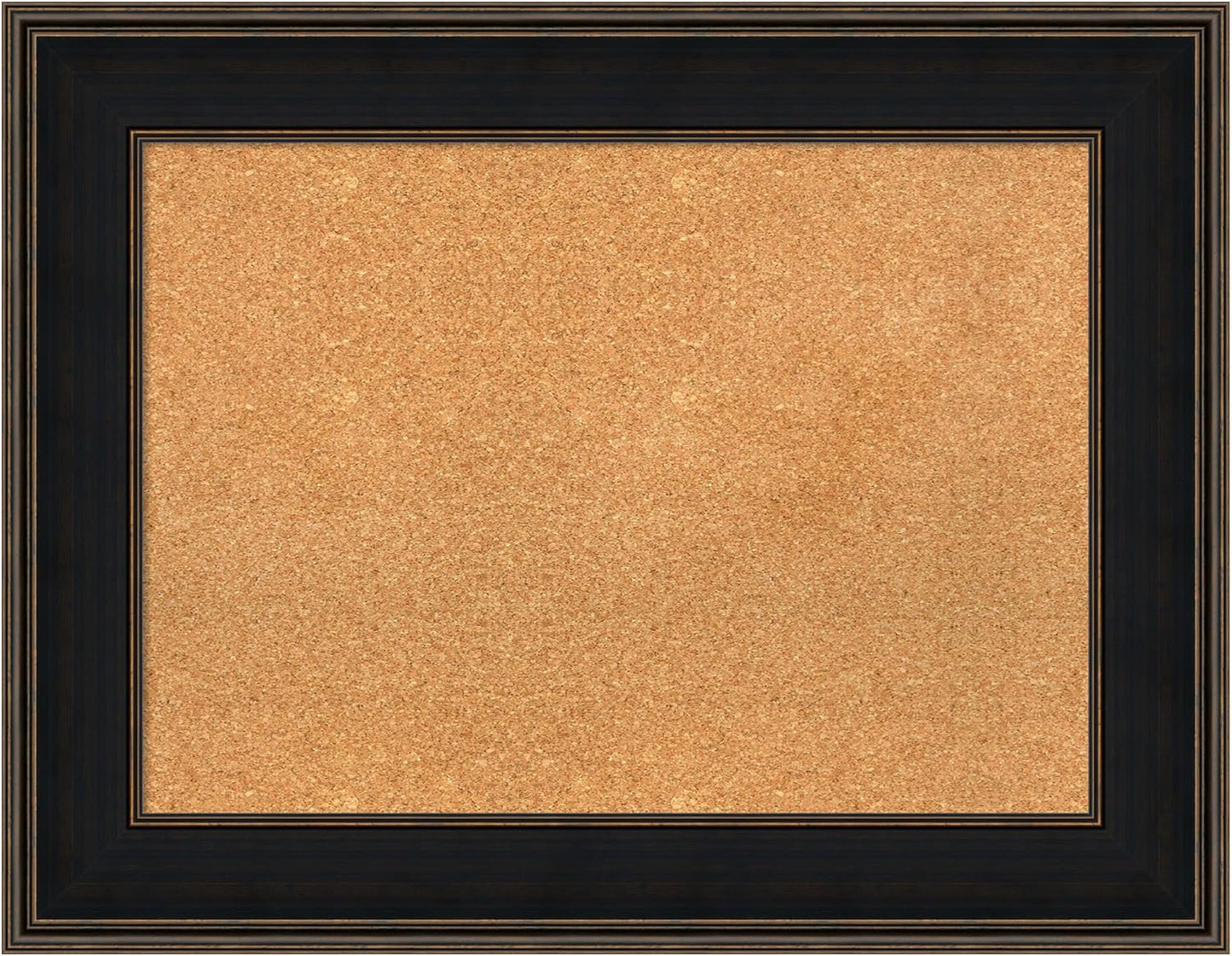 Amanti Art Natural Cork Board for Wall, 28x36 Vision Board with Brown Wood Frame, Medium Corkboard Office Decor for Home Organization, Casual Corkboard Pinboard to display items for home organization