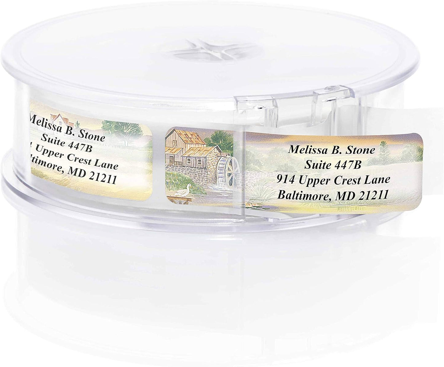 Rural America Assorted Country Scenes Personalized Return Address Labels with Dispenser - Roll of 500 Custom Labels