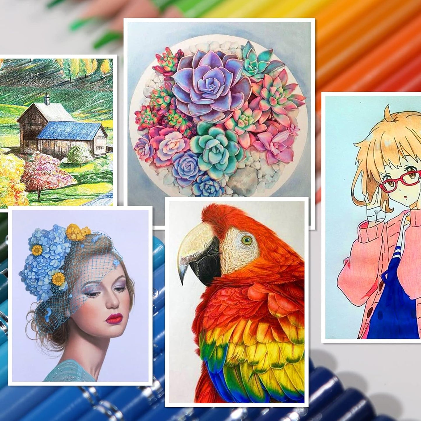 H & B 72-Color Colored Pencils Set with Coloring Book, Eraser, and Sharpener - Perfect for Drawing and Coloring - Soft Oil-Based Cores Ideal for Adults and Beginners