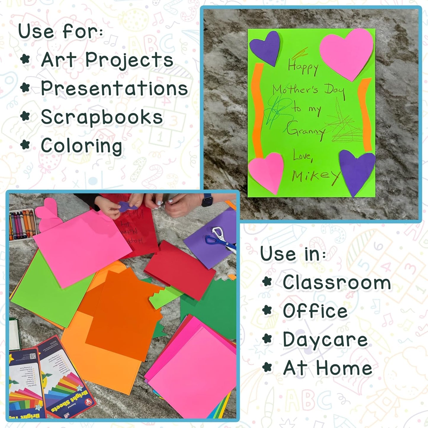 Hygloss Purple Bright Colored Cardstock - 11x17-Inch, 50 Sheets, 65 lb/ 176 gsm, Fade-Resistant, Acid-Free Color Card Stock Paper