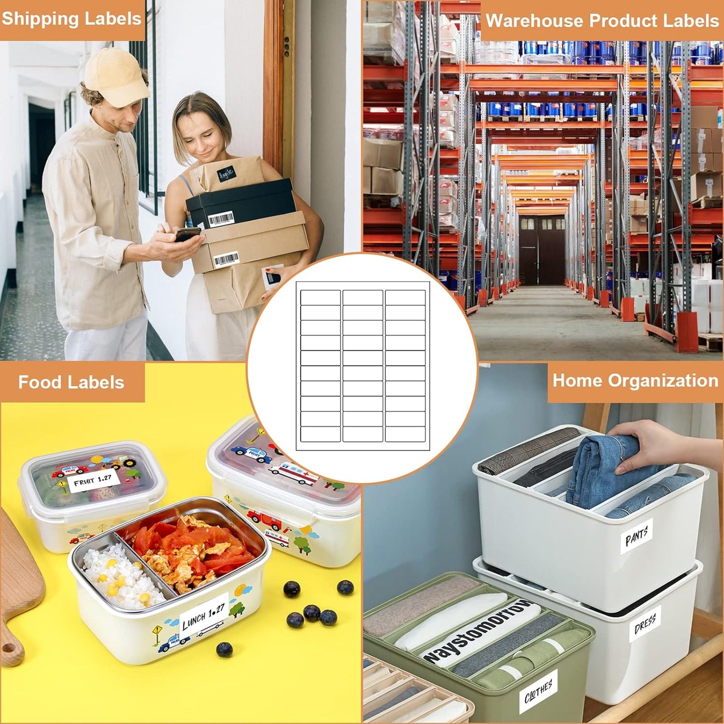 Address Labels 1" X 2-5/8" 30 Up Mailing Labels for Laser/Inkjet Printer, Blank White, Permanent Adhesive, Printable Label Sticker Paper (4000 Sheets - 120000 Labels)