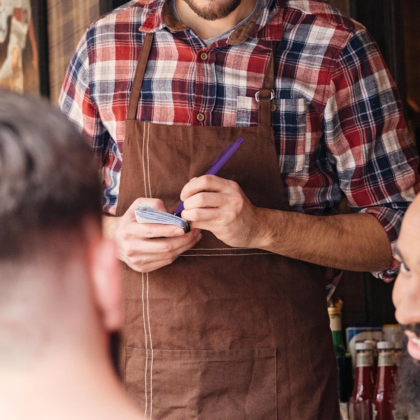 deegtran Retractable Ballpoint Pens, 50 Pack, Medium Point, Purple Ink, Soft Grip, No Bleed, Smooth Writing, Retro Style, Unisex, Ambidextrous