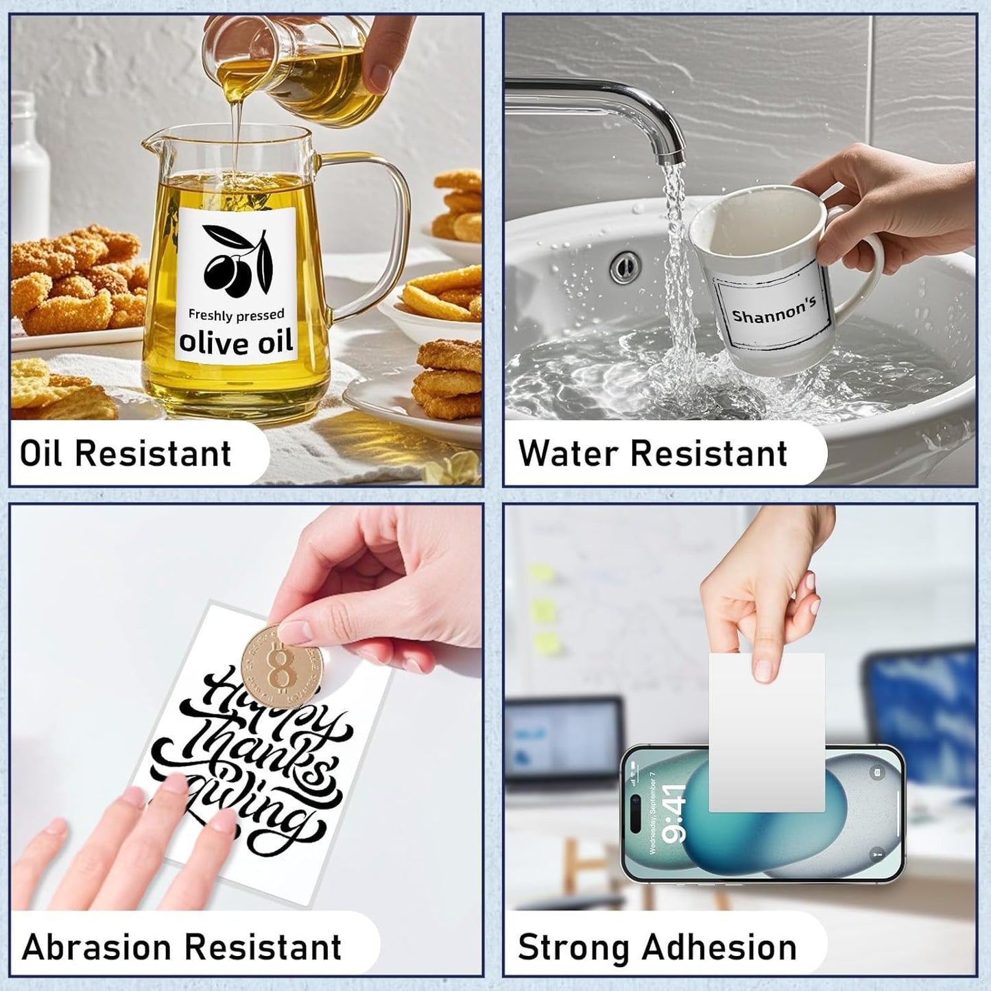 M100 Square Label 1.96'' x 3.14'' (50x80mm), Compatible with Label Maker M110/ M220/ M221/ M120/ M250/M260, White, 100 Labels/Roll, Multi-Purpose Adhesive Thermal Labels, Black on White