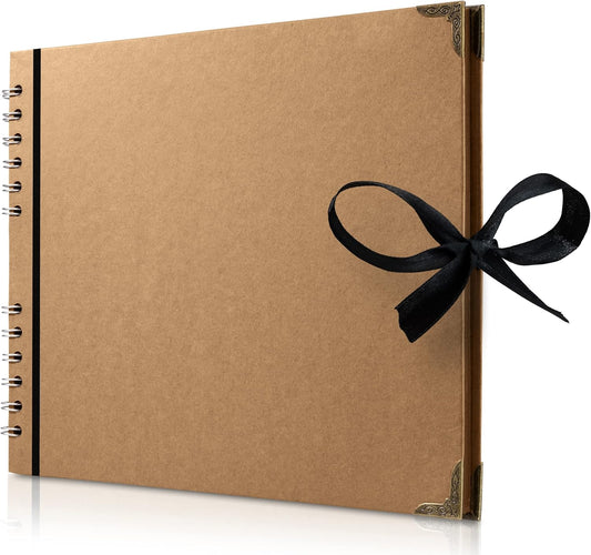 Bstorify Large Scrapbook Photo Albums 50 Pages (11 x 8.5 inch) Brown Thick Kraft Paper, Memory Book - Ideal for Your Scrapbooking, Art & Craft Projects