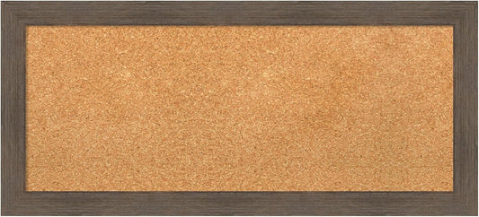 Amanti Art Natural Cork Board for Wall, 15x33 Vision Board with Brown Wood Frame, Medium Corkboard Office Decor for Home Organization, Rustic Farmhouse Corkboard Pinboard to display items for home
