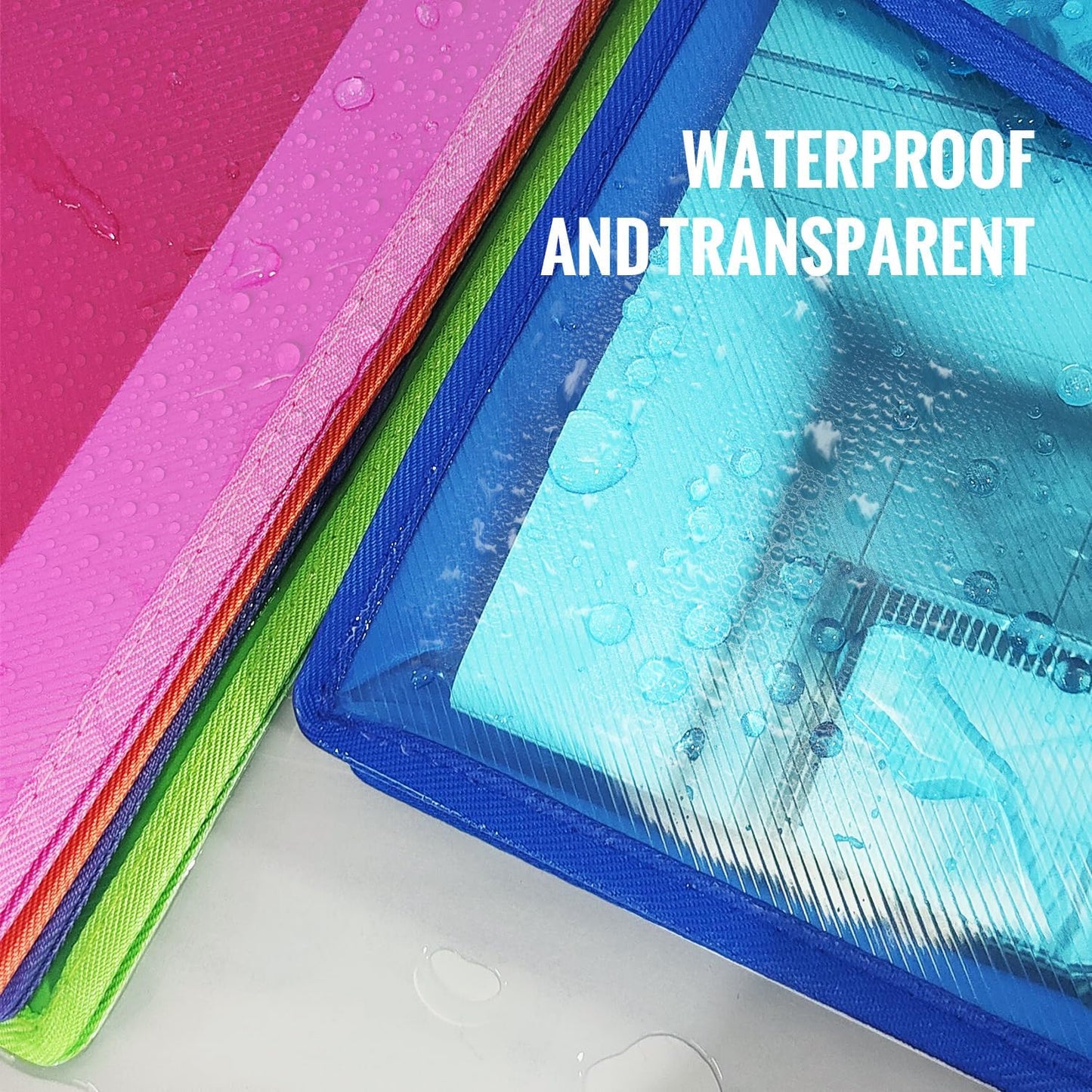 Plastic Expanding File Folder,Envelope Folders for Documents, File Folder Organizer Holder with Snap Closure,Waterproof Transparent File Folder,Large Capacity, Fit Letter/A4 Size (Multicolor-12 Pack)