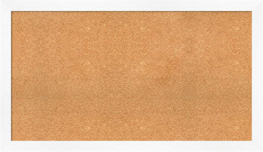 Amanti Art Natural Cork Board for Wall, 27x47 Vision Board with White Frame, Oversize Corkboard Office Decor for Home Organization, Modern Corkboard Pinboard to Display Items for Home Organization in