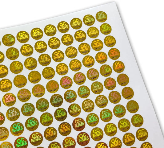 2300pcs QC Passed Tamper Proof Hologram Stickers High Security Labels Warranty Void Seal with Unique Serial Number (0.4 inch,Gold)