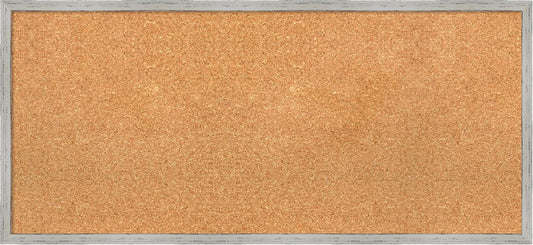 Amanti Art Natural Cork Board for Wall, 17x37 Vision Board with White Frame, Medium Corkboard Office Decor for Home Organization, Cottage Corkboard Pinboard to Display Items for Home Organization in