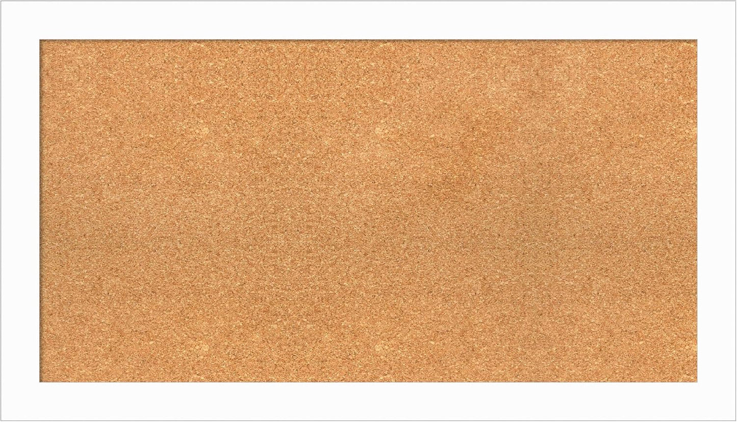 Amanti Art Natural Cork Board for Wall, 21x37 Vision Board with White Frame, Large Corkboard Office Decor for Home Organization, Casual Corkboard Pinboard to Display Items for Home Organization in