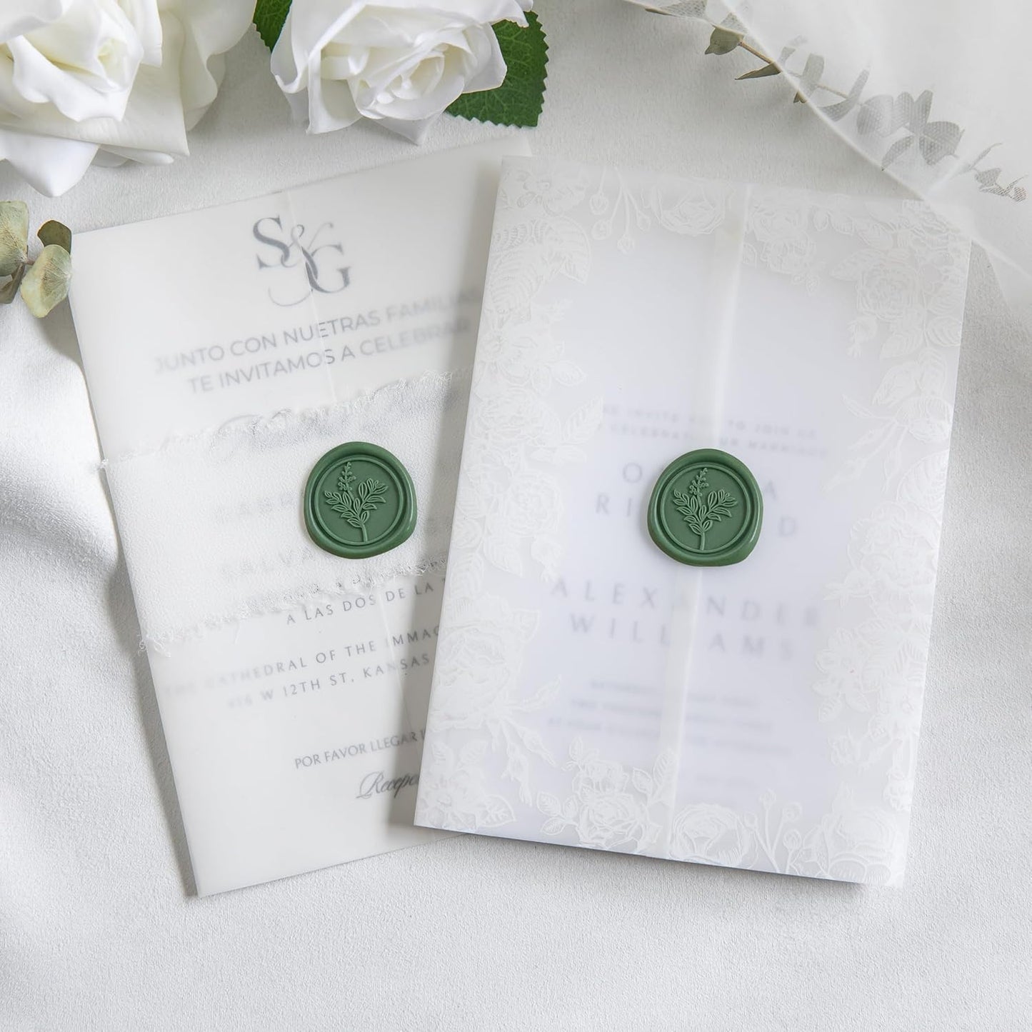 60 Pcs Olive Green Wax Seal Stickers, Wedding Invitation Accessories Envelope Stickers - Peferct for Wedding Accessories, Gift Box Craft Wrapping, Christmas Cards Envelope Seals