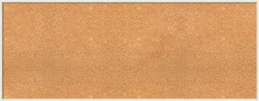 Amanti Art Natural Cork Board for Wall, 21x53 Vision Board with White Frame, Oversize Corkboard Office Decor for Home Organization, Modern Corkboard Pinboard to Display Items for Home Organization in
