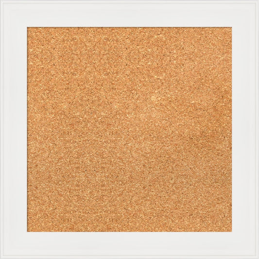 Amanti Art Natural Cork Board for Wall, 19x19 Vision Board with White Frame, Small Corkboard Office Decor for Home Organization, Casual Corkboard Pinboard to Display Items for Home Organization in