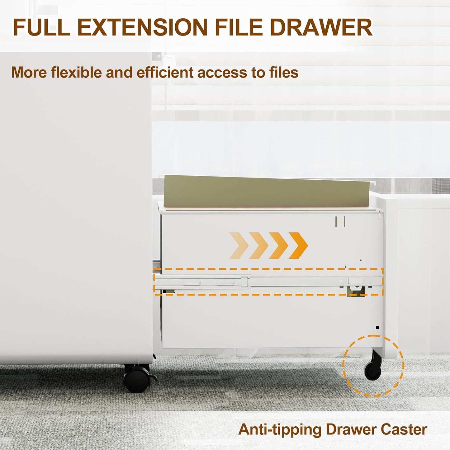 2 Drawer File Cabinet with Lock and 4 Keys, Mobile Metal Filing Cabinet, File Cabinets for Home Office, Under Desk, Pre-Assembly, File Drawer, Letter/Legal/A4 Hanging File Folders