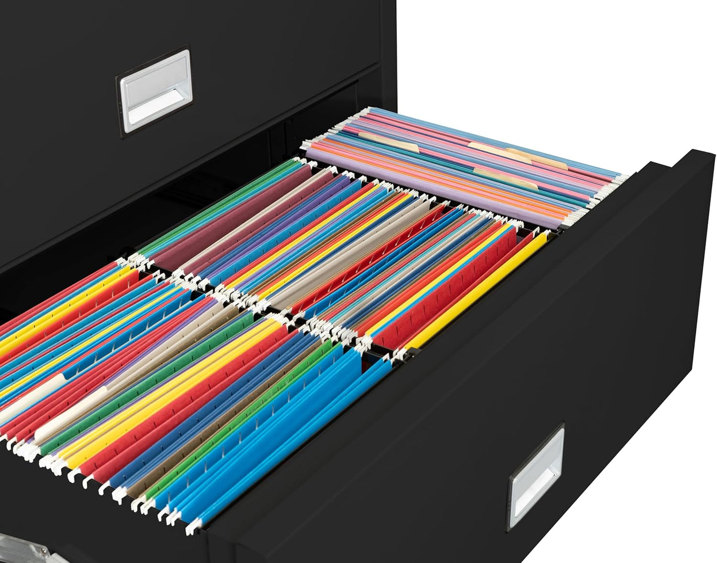 38 inch Wide 2-Drawer Lateral Fireproof File Cabinet – Legal and Letter Size Filing – Key Lock – Water Resistant – Fire Safe and Impact Rated – Black Finish – Model LAT2W38B