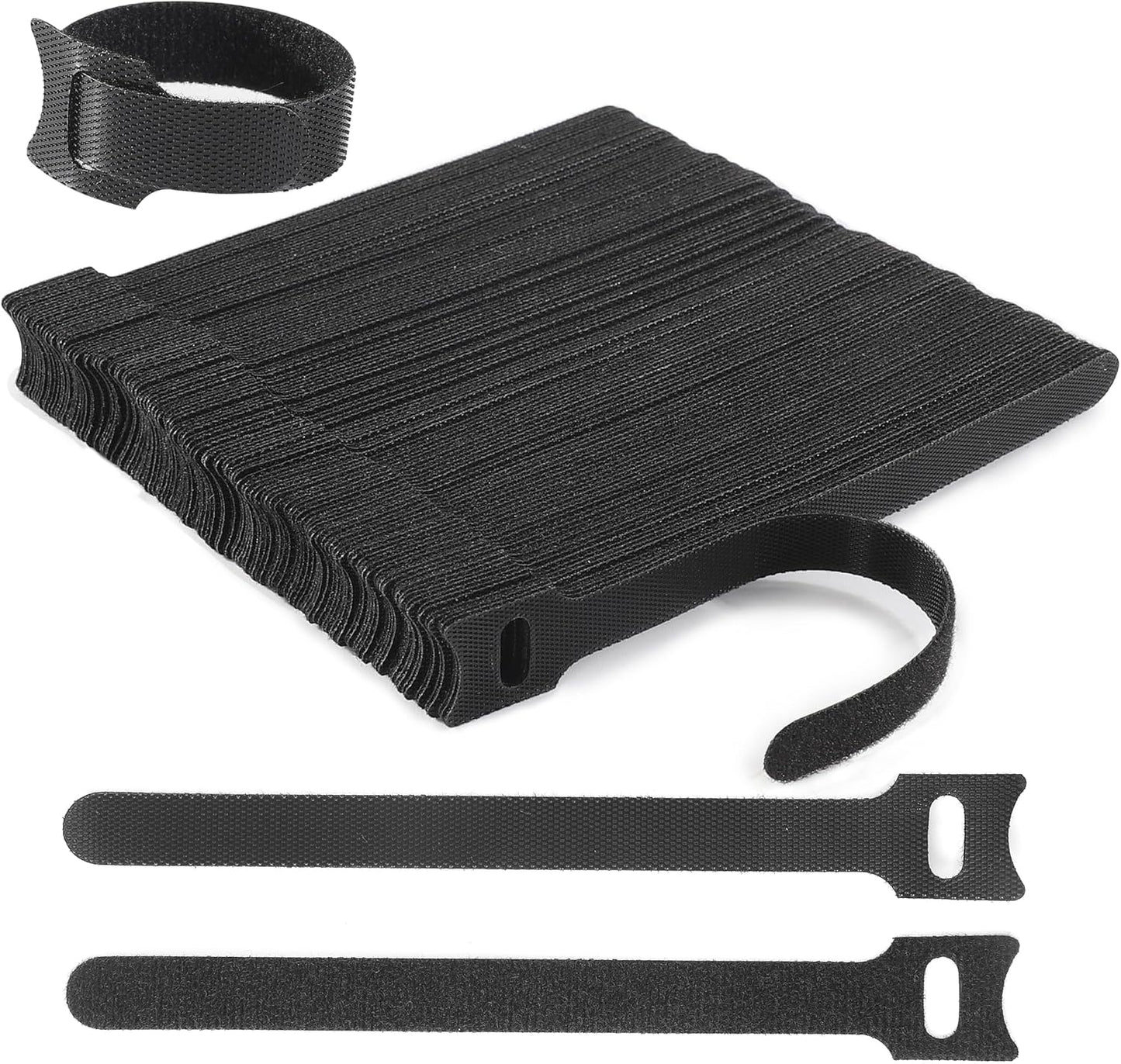 Reusable Cable Ties, 126 PCS 8 Inches Adjustable Cord Straps Wire Organizer Cord Wrap and Hook Loop Cable Management