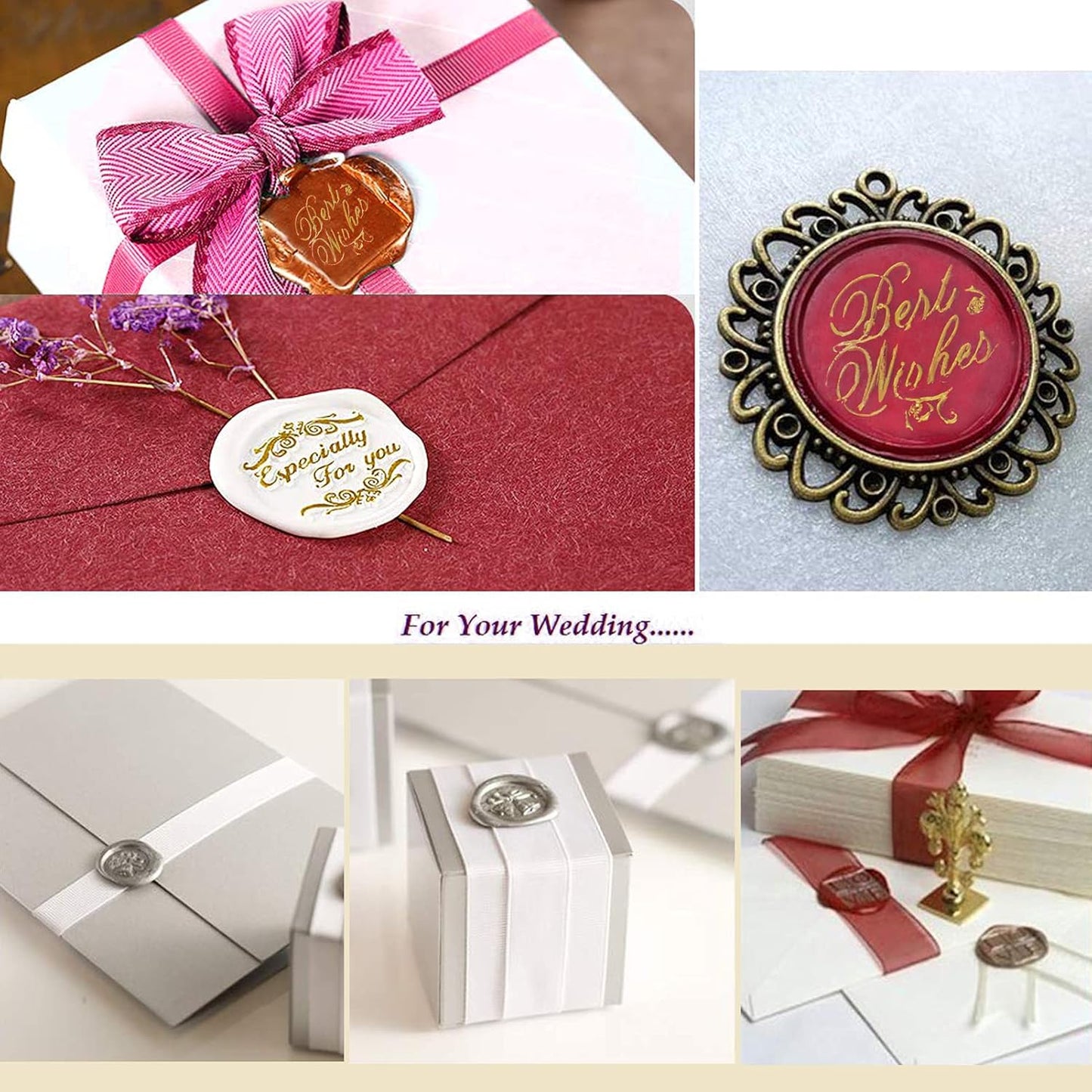 Wax Seal Stamp Kit, YIPLED 24 Colors 748 Pcs Sealing Wax Beads with Wax Seal Stamp, Tea Candles, Stamp Warmer, Melting Spoon, Envelopes and Metallic Pens, Wax Seal Kit for Birthday & Gift Decoration