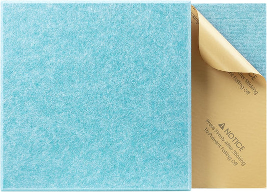 22 Pack Self-Adhesive Acoustic Panels, 12" X 12" X 0.4" High-Density Sound Proof Foam Panels for Walls, Soundproof Wall Panels for Home & Office (Aqua Blue)