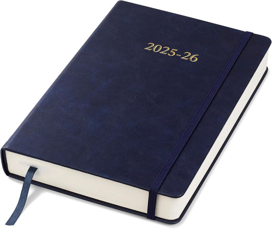Wykeham's Executive 2025-26 Daily Journal Planner – Customization Available – Mid-Year Academic Diary (Royal Blue, 8.5"×5.5")
