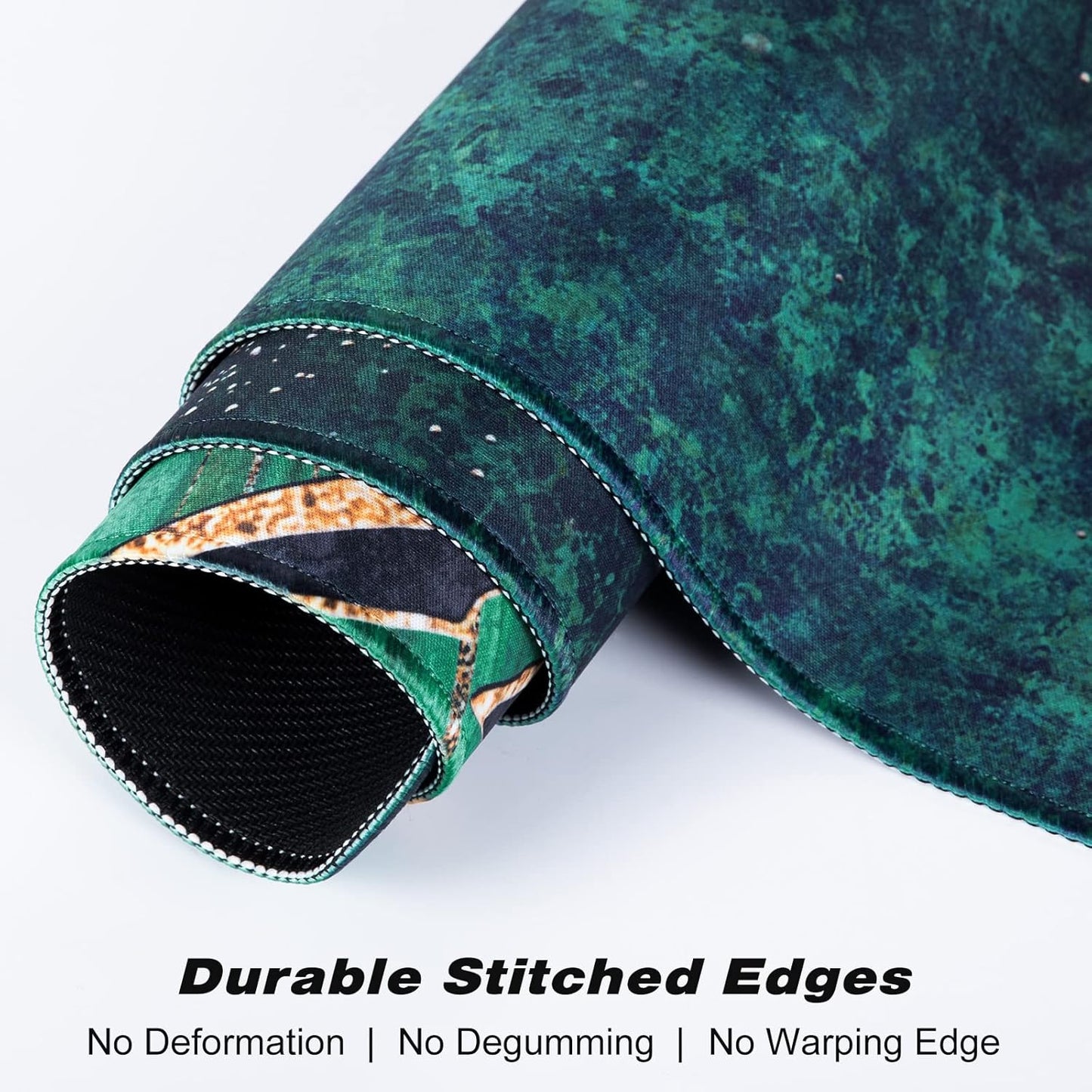 Extended Large Mouse Pad, XXL Gaming Mousepad 31.5 x 15.7 Inch, Big Computer Keyboard Desk Pad, Waterproof Mouse Mat with Stitched Edges and Non-Slip Base for Office Gaming, Green Marble