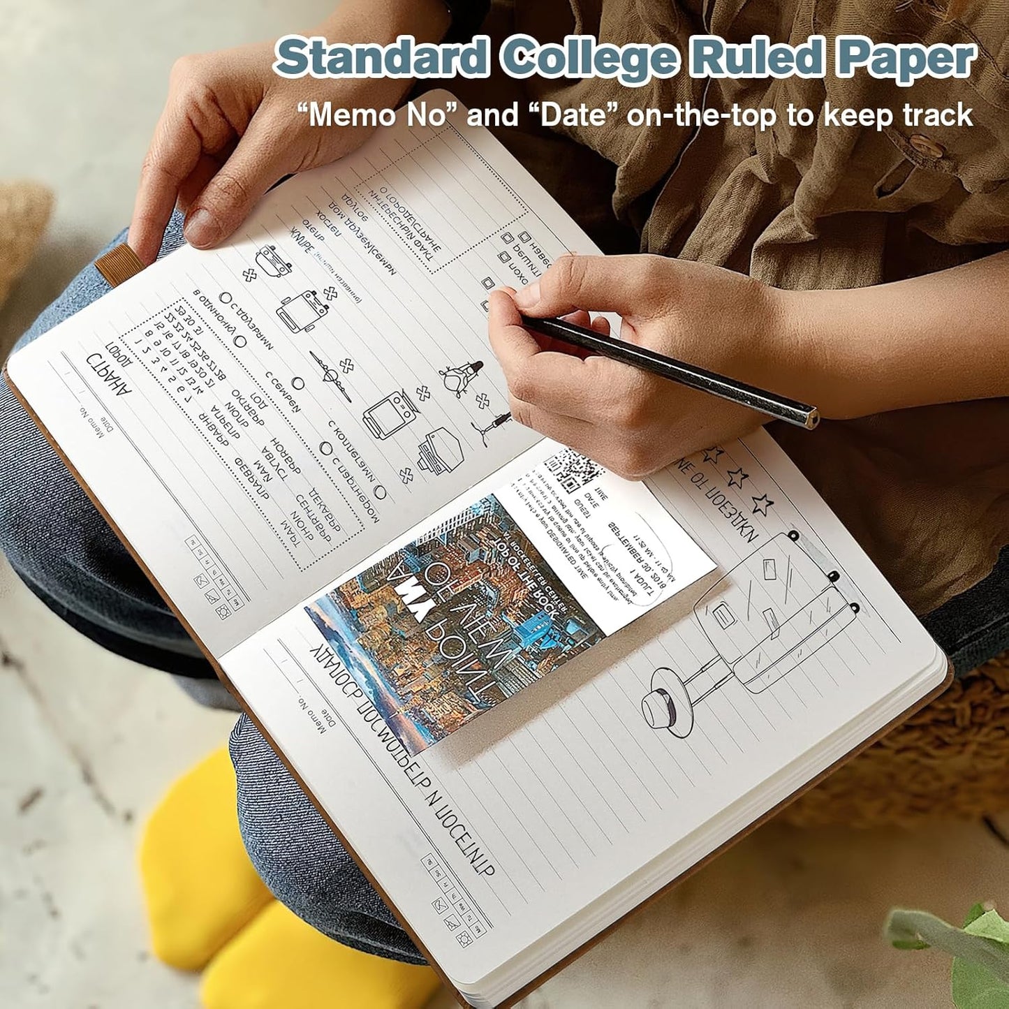 Notebook Journal for Women Men: Leather Journal for Writing, Hardcover College Ruled Journals Notebooks with Thick Paper, Large A4 Daily Journal for Travel, Diary, Gifts for Teens, 8.5"×11", Deepblue