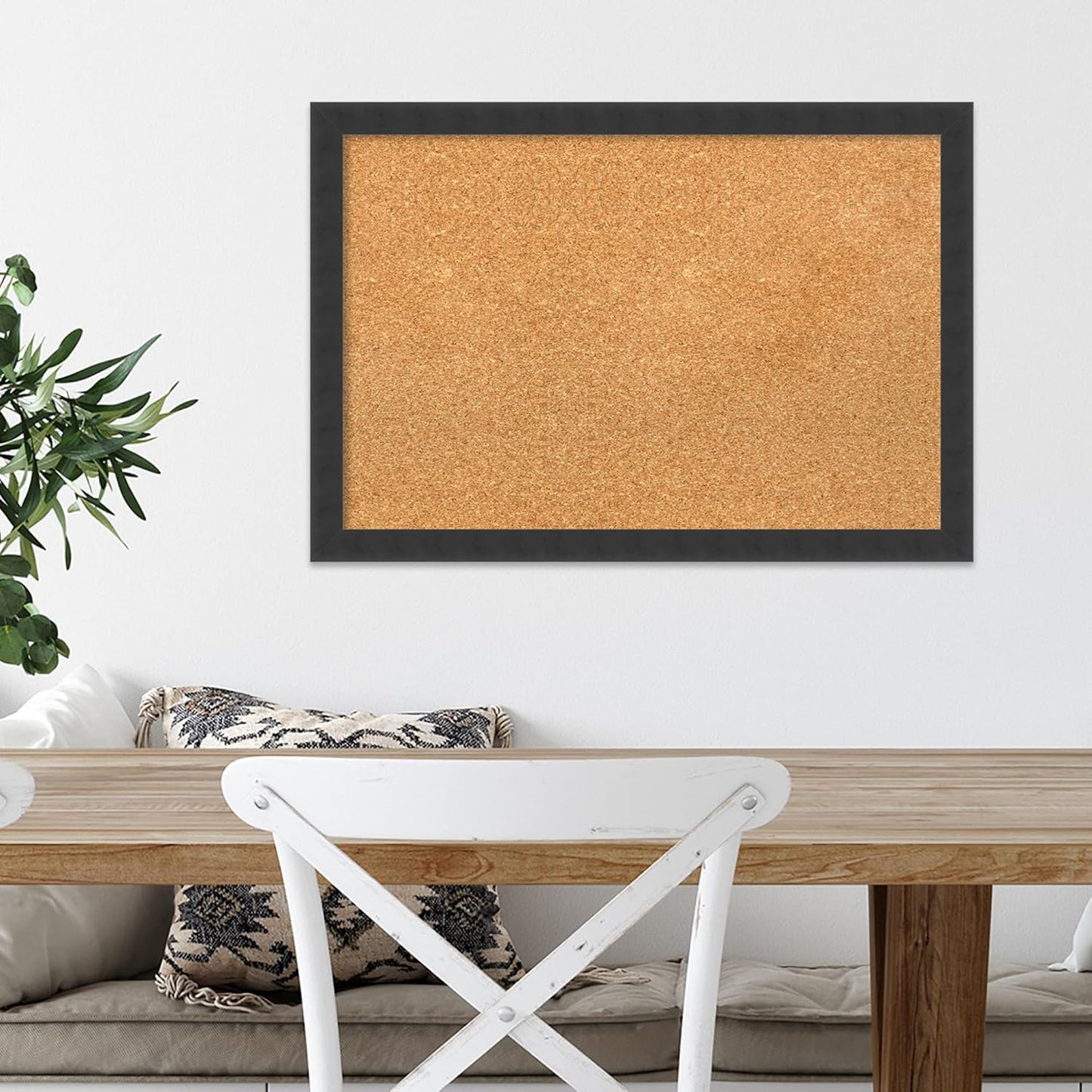 Amanti Art Natural Cork Board for Wall, 18x26 Vision Board with Black Wood Frame, Medium Corkboard Office Decor for Home Organization, Modern Contemporary Corkboard Pinboard to display items for home