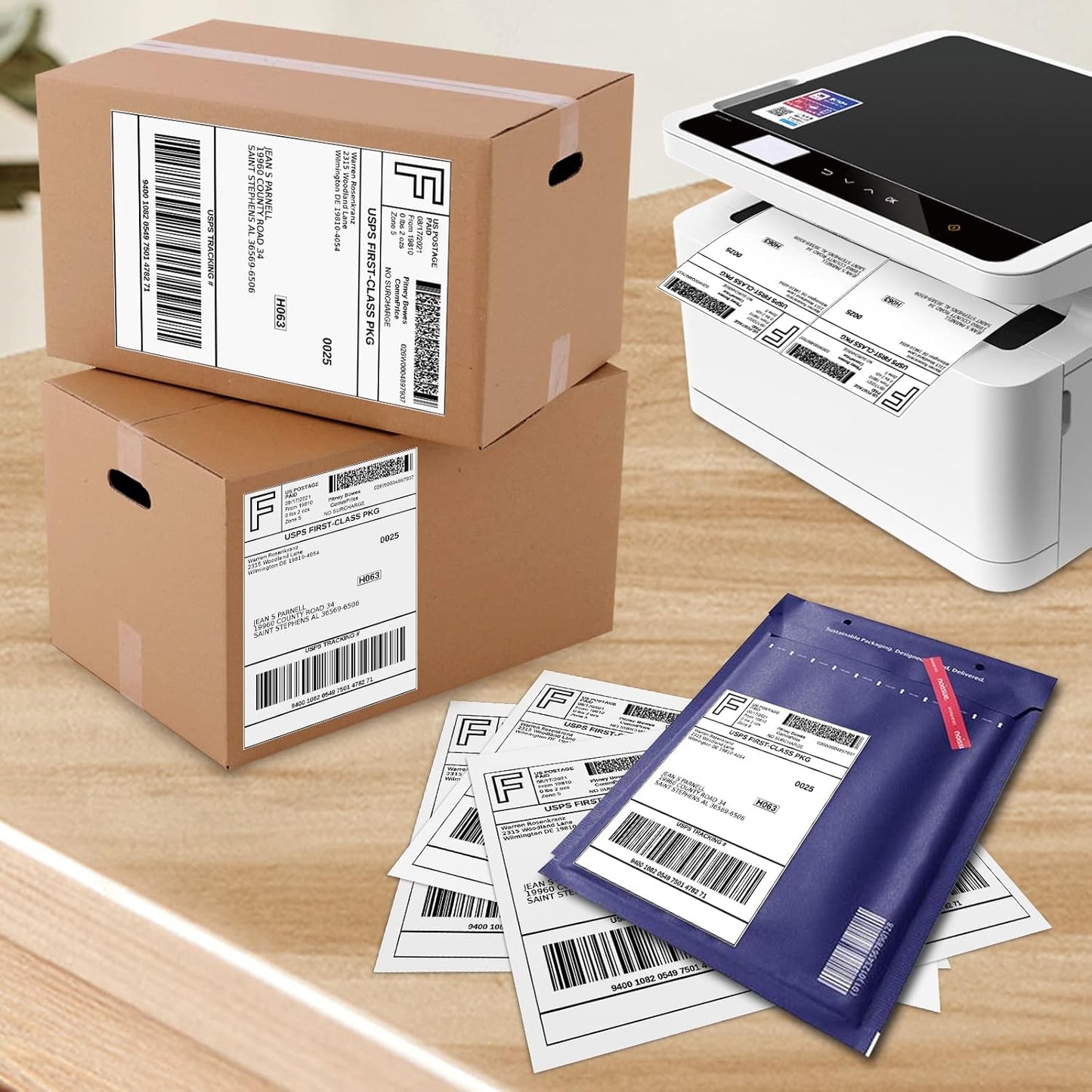 6000 Half Sheet Laser/Ink Jet Shipping Labels Mailing Blank White Labels