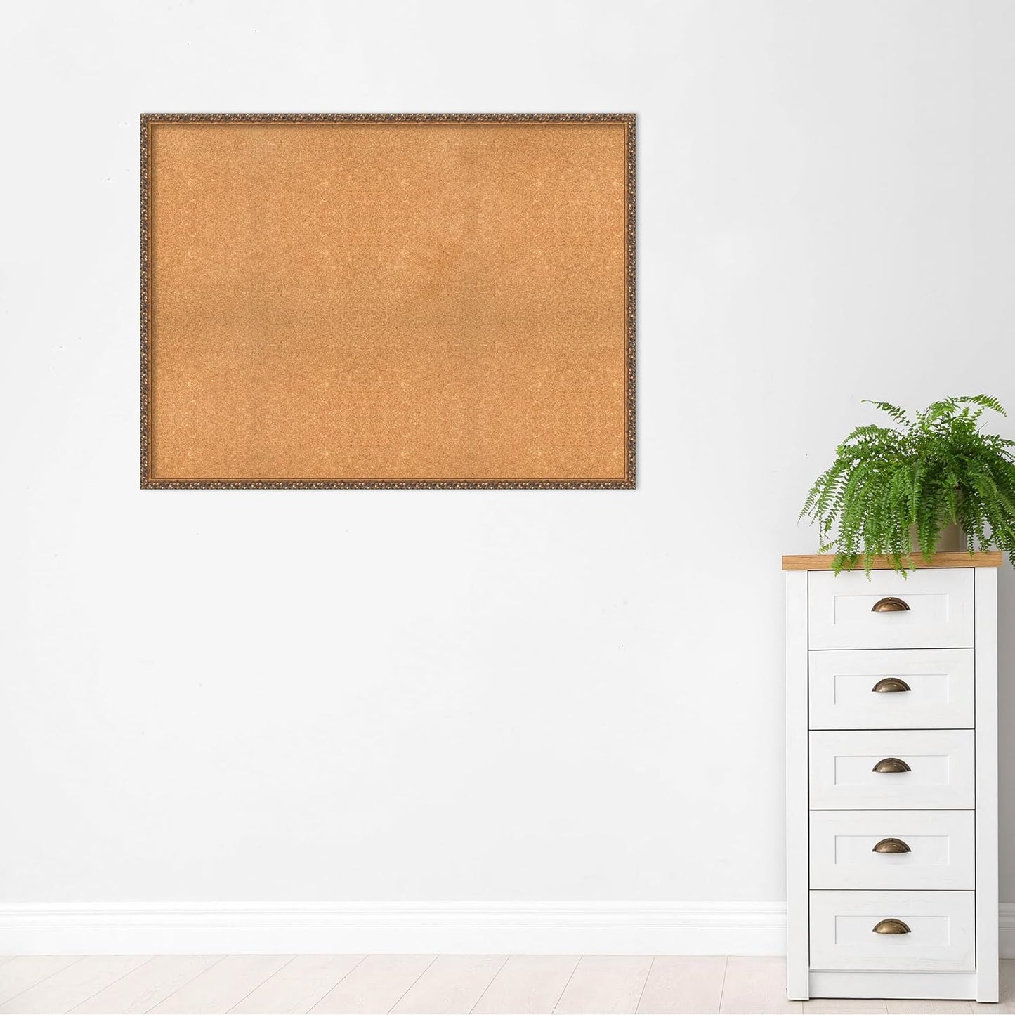 Amanti Art Natural Cork Board for Wall, 38x50 Vision Board with Bronze Frame, Oversize Corkboard Office Decor for Home Organization, Traditional Corkboard Pinboard to Display Items for Home