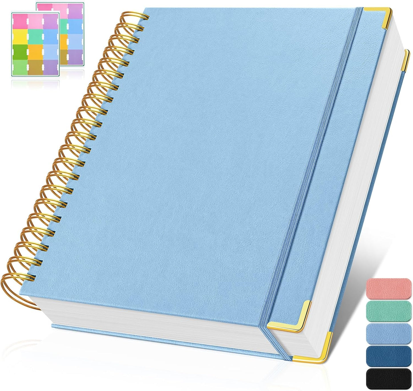 Graph Paper Notebook, Spiral Grid Notebook, Hardcover Leather Journal 300 Pages, 100gsm Thick Grid Paper Notebook, A5 Small Graphing Notebook Journal for Women Men Writing Engineering School Work