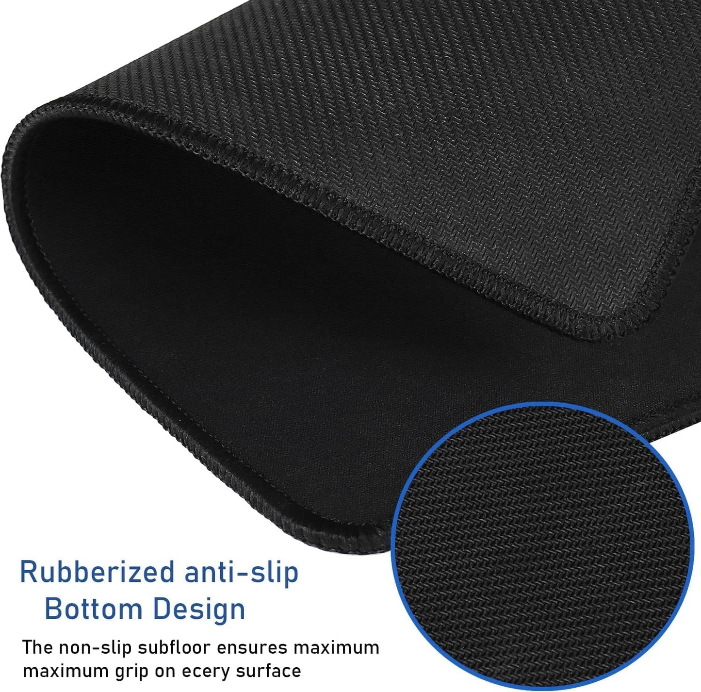 Large Mouse Pad, (31.5X11.8In) Durable Non-Slip Natural Rubber Base Desk Mousepad with Stitched Edges, Waterproof Computer Keyboard Pad Mat for Esports Pros/Gamer/Desktop/Office/Home - Black