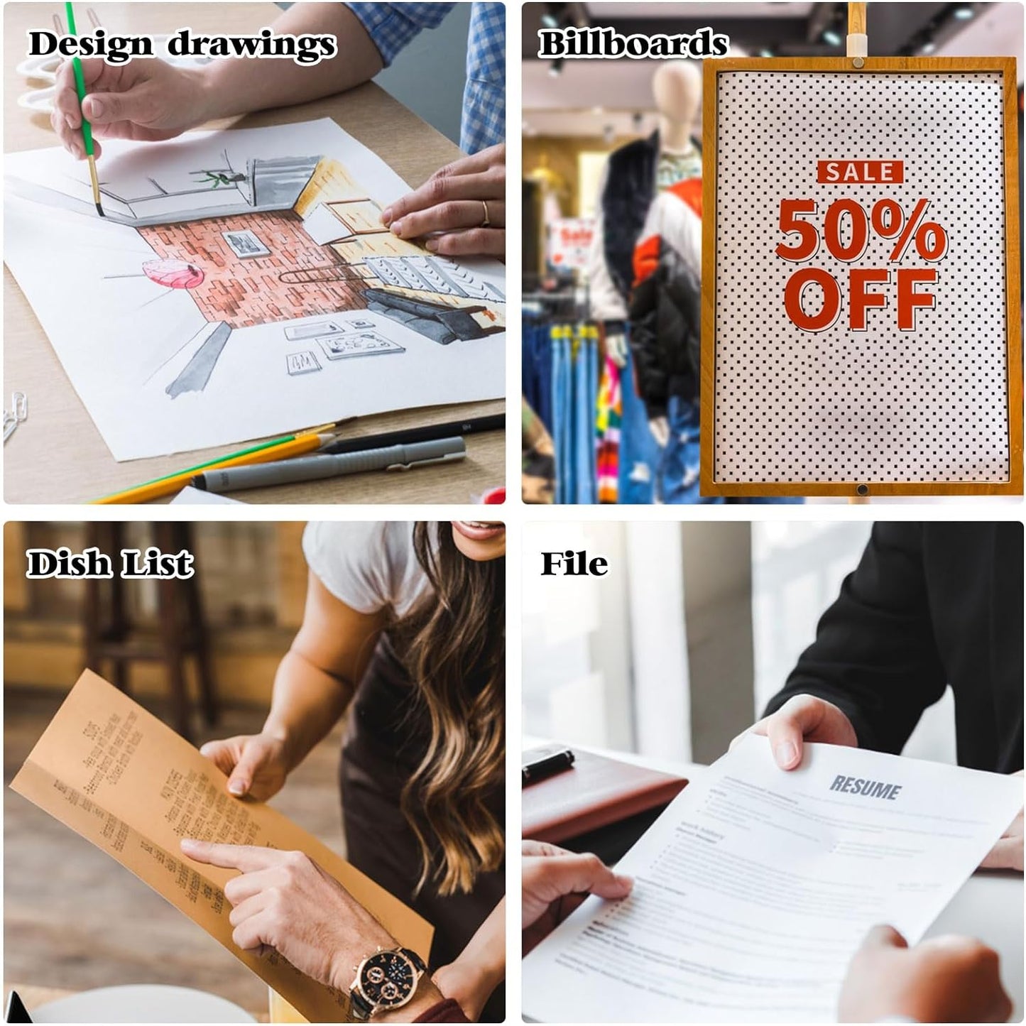 11" x 17" Hard Plastic Sheet Protectors, Menu Rigid Print Protectors, Clear Certificate Waterproof Protectors, Paper Sleeves Photo Plastic Sleeves Document Holder, Birth Certificate Protector (5 Pack)