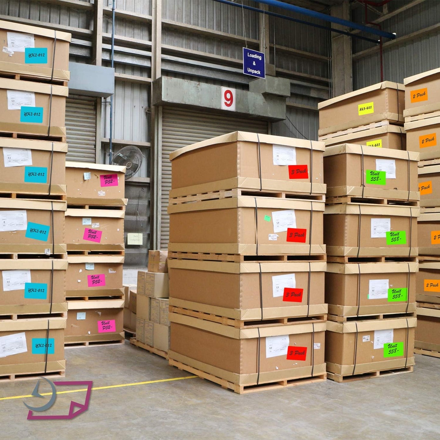 NextDayLabels 500 Rectangle Stickers (3" x 5") - Color Coding Labels Roll - Moving Labels for Boxes, Colored Inventory Stickers for Packing, Organizing, and Storage (Gray)