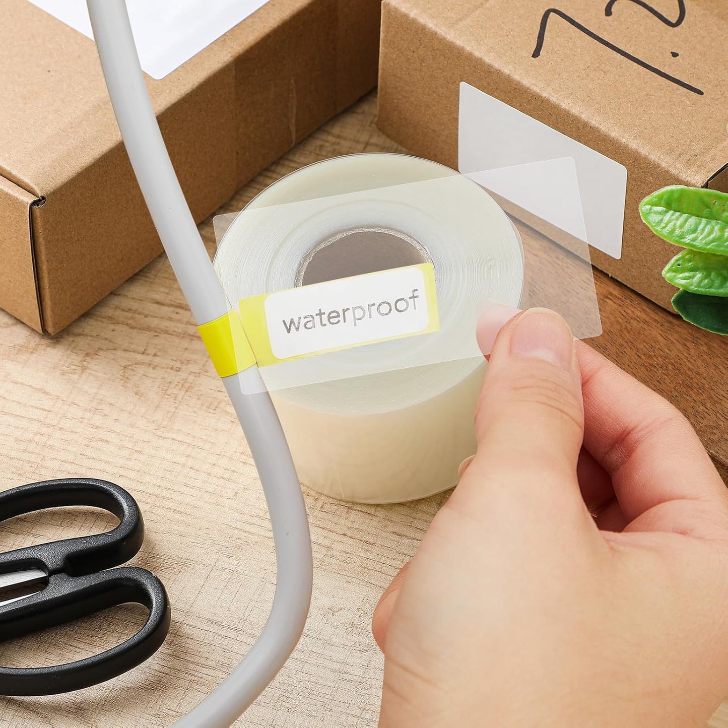 Zonon 2500 Pcs Clear Labels Label Protector Clear Stickers Wafer Seals Waterproof Labels for Protecting Barcodes, Numbers and Stickers (4 x 2 Inch,Rectangle)