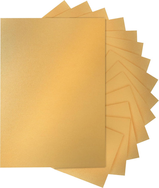 120 Sheets Gold Shimmer Cardstock 8.5 x 11 Metallic Paper, 250gsm/92lb Thick Paper Card Stock for Birthday Decorations, DIY Cards Making, Greeting Cards, Wedding Invitations, School Crafting