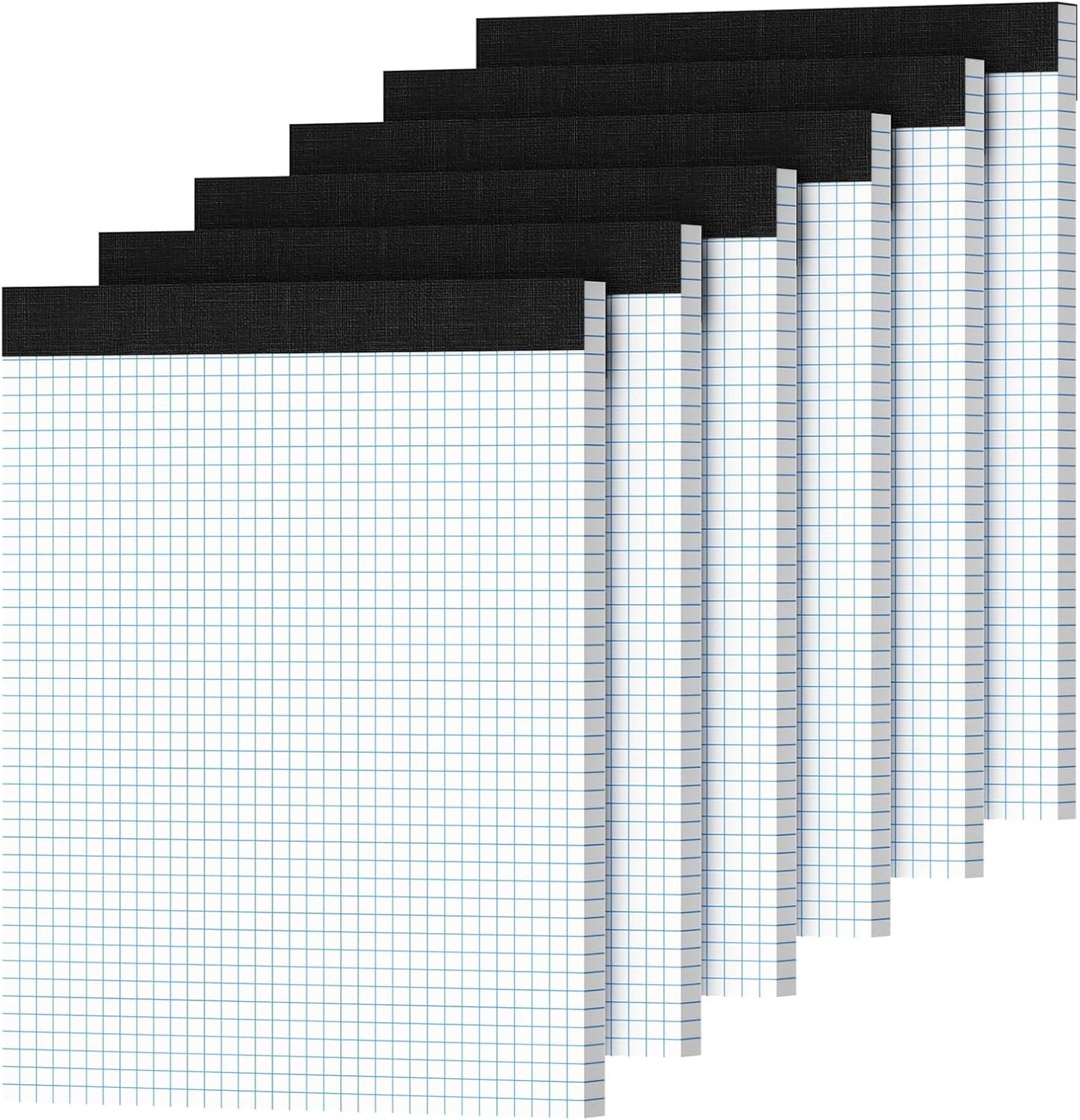 Graph Paper 8.5 X 11, 6 Pack, 4x4 Quad Ruled, Grid Paper Pad 8-1/2" X 11", Grid Pad 8.5 X 11.75, Engineering Notebook, Easy Tears Off, White 70 GSM Graft Paper