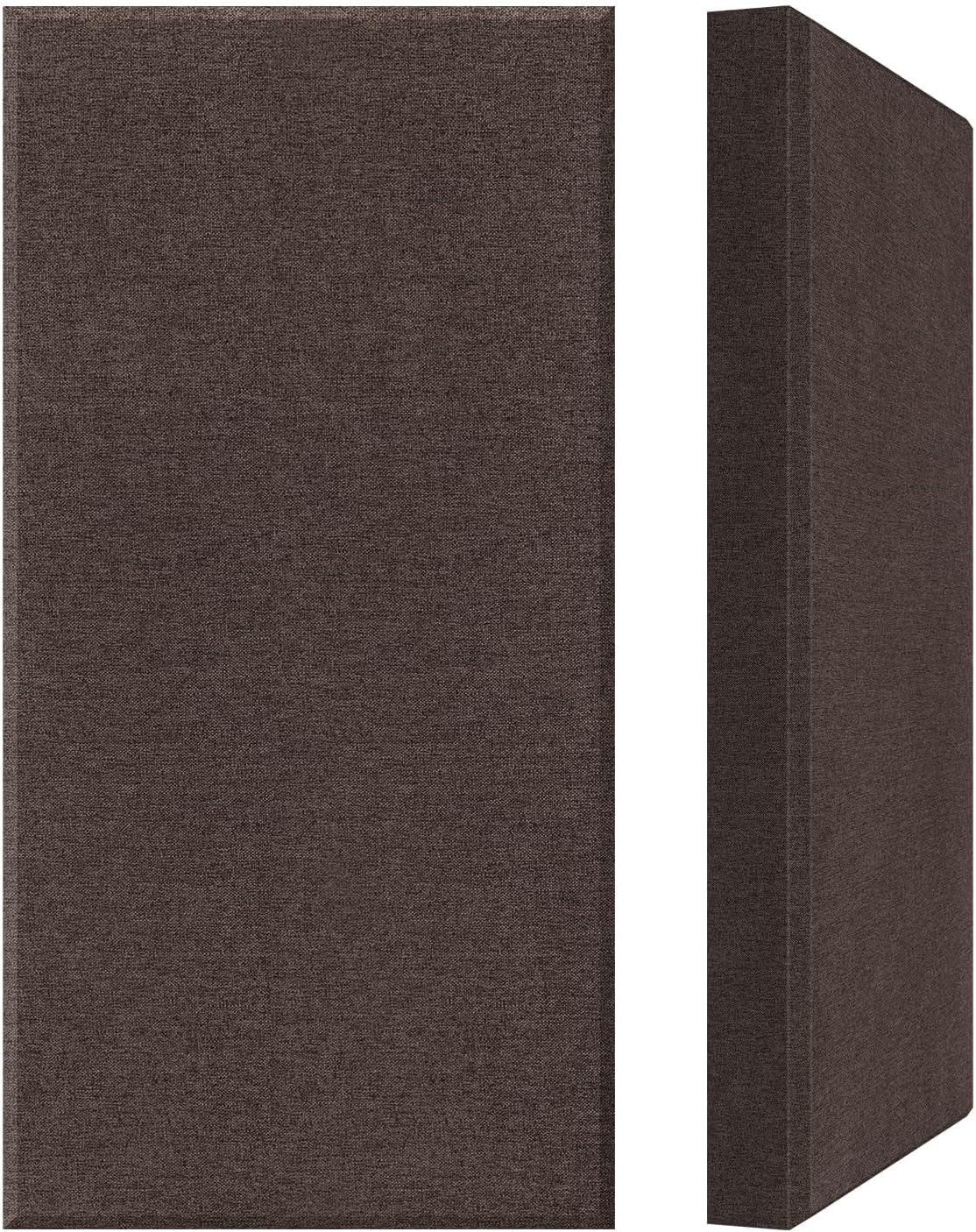 UMIACOUSTICS 2 PCS Acoustic Panels, Fiberglass Sound Absorbing Wall Panels, Self-adhesive Sound Proof Panels for Studios, Office, Home Theater.Coffe-Color