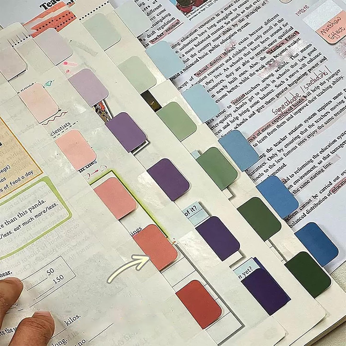 Potanro Book Tabs 480 PCS Annotation Tabs Transparent Sticky Notes Tabs for Notebooks 1 Inch Repositionable Index Tabs for Annotating Books and File Classification (Medium)