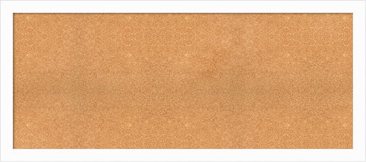 Amanti Art Natural Cork Board for Wall, 25x57 Vision Board with White Frame, Oversize Corkboard Office Decor for Home Organization, Casual Corkboard Pinboard to Display Items for Home Organization in