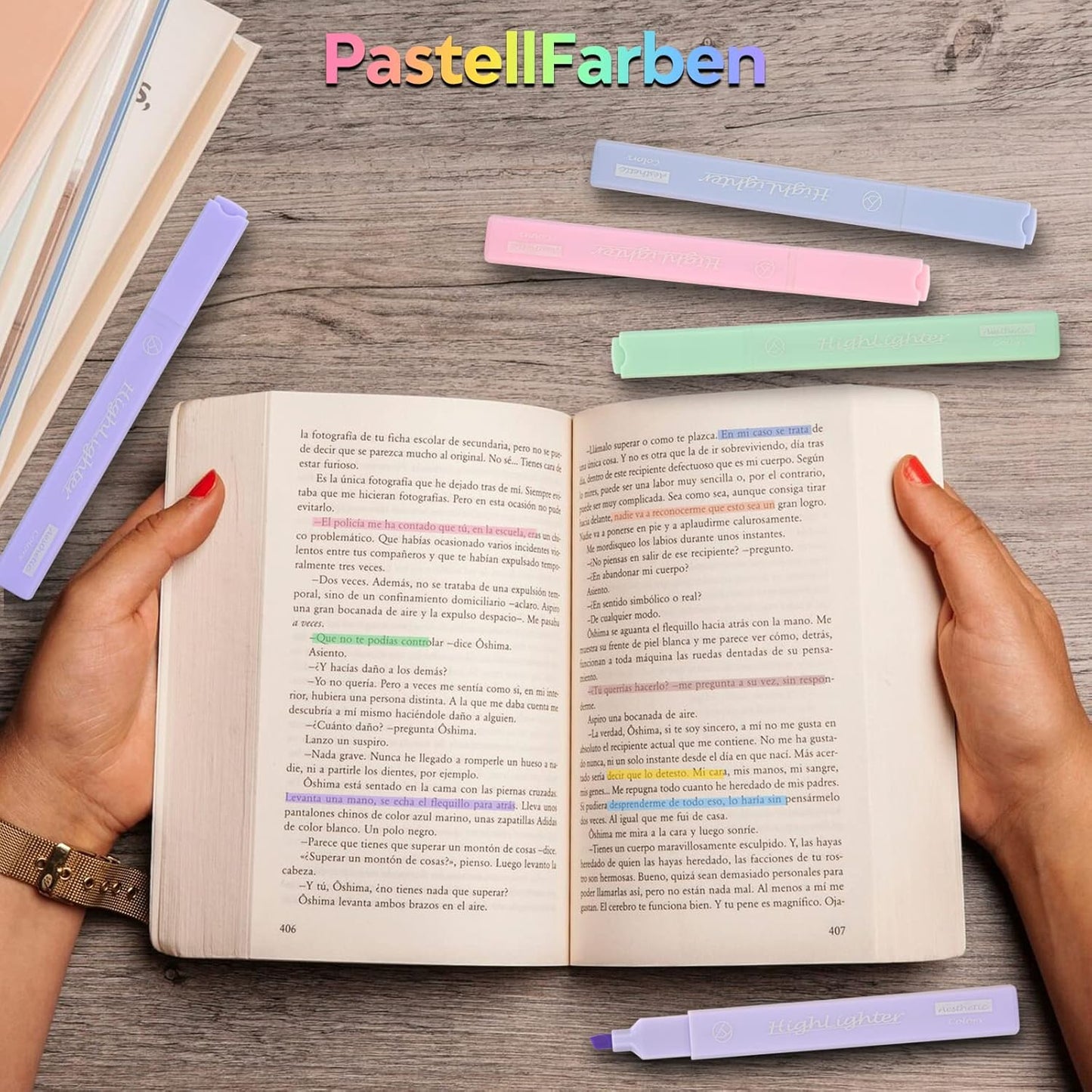 8 Colors Aesthetic Highlighters, 4mm Line Width, Assorted Colors With Soft Chisel Tip, No Bleed Bible, Great for School, Nice to Eyes, Pastel