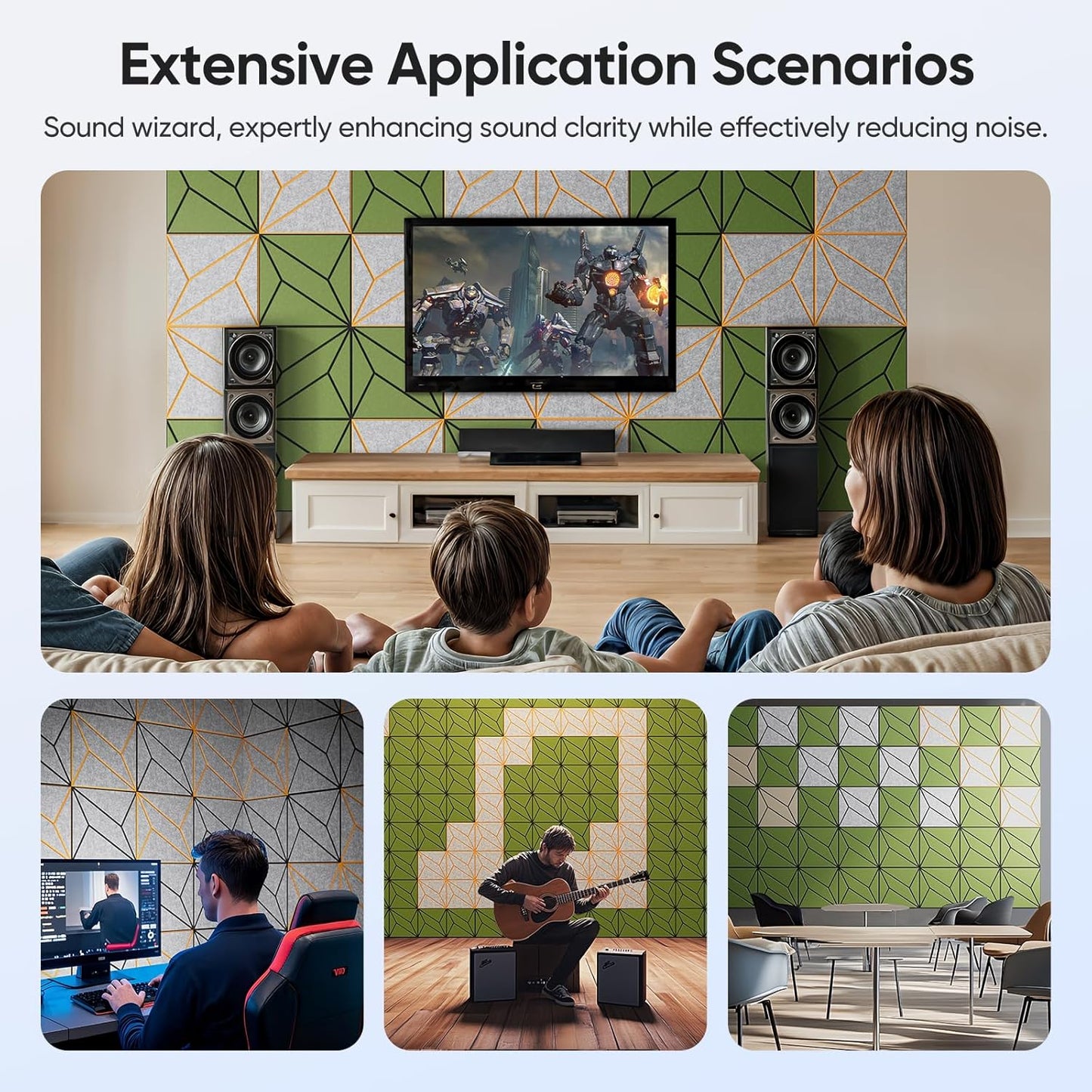 12 Pack 12" X 12" X 0.47" Acoustic Panels for Wall Sound Absorbing, Dual-Color P-Stripes Square Self-Adhesive Sound Panels, High Density Suitable for Multiple Scenarios(Orange+SilverGray)