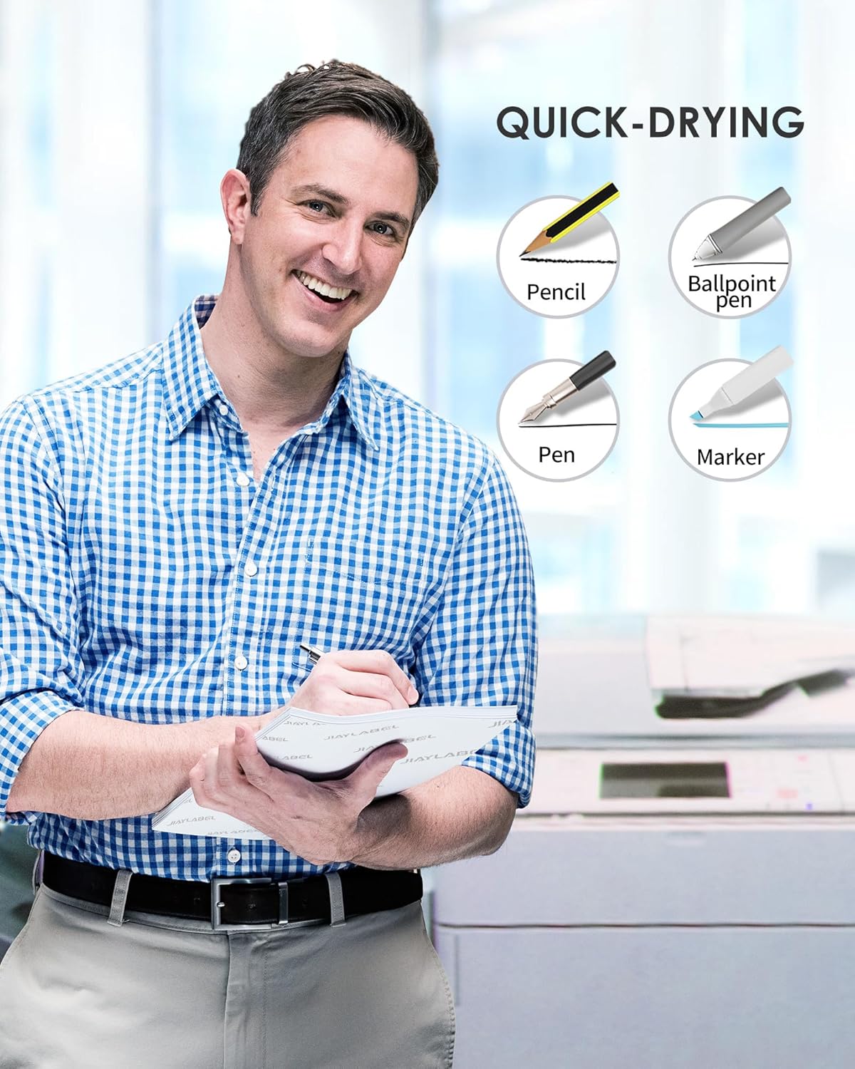 Shipping Label Address Mailing Stickers 8.5 x 11 100 Full Sheets Paper for Inkjet Printer Printable Printing Thank You Labeling to Write on Envelope Storage Bins File Folder Blank White Letter Size