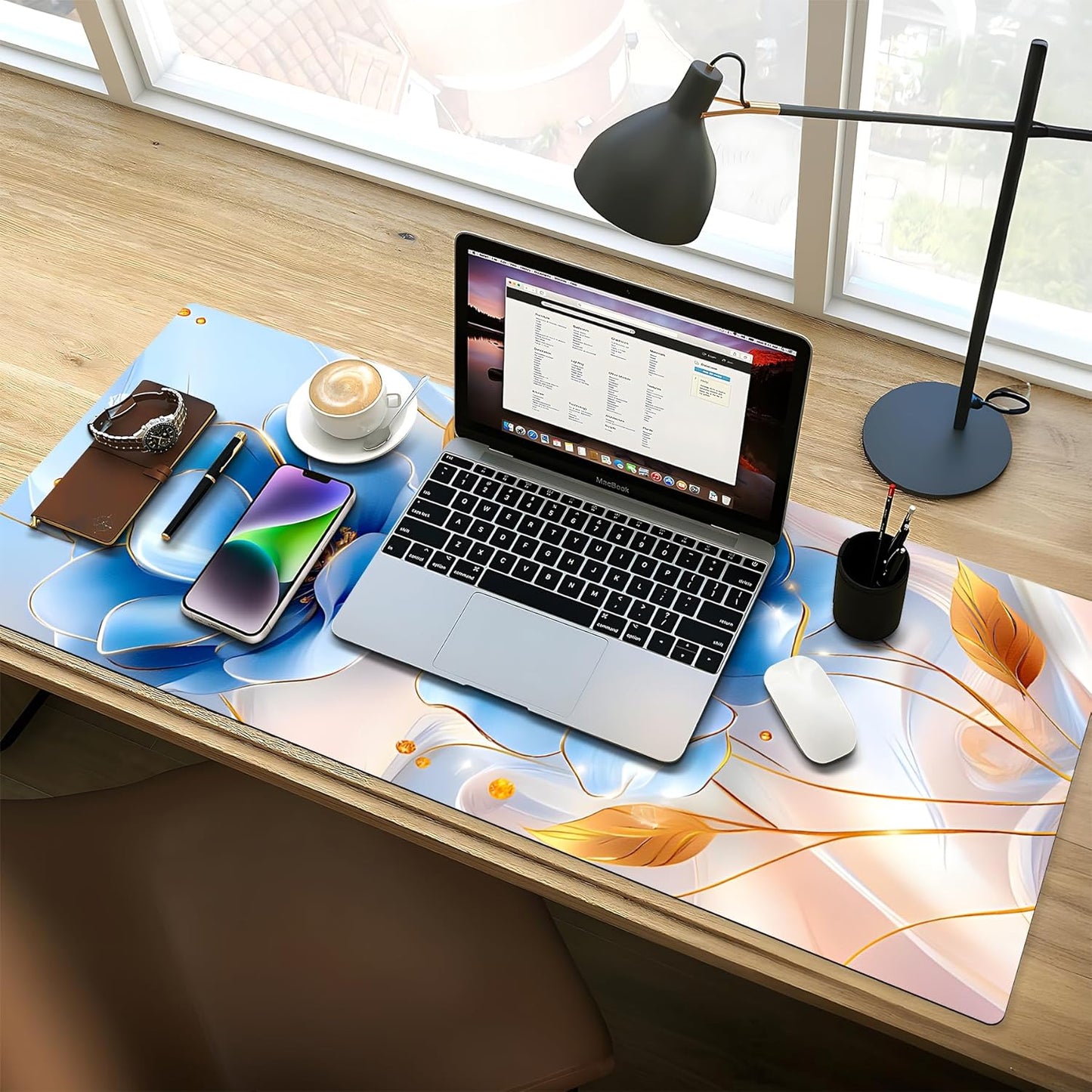 Large Gaming Mouse Pad (31.5"x11.8") - XXL PU Leather Waterproof Desk Mat with Non-Slip Rubber Base for Keyboard, PC & Office