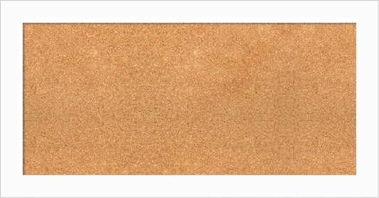 Amanti Art Natural Cork Board for Wall, 17x33 Vision Board with White Frame, Medium Corkboard Office Decor for Home Organization, Casual Corkboard Pinboard to Display Items for Home Organization in