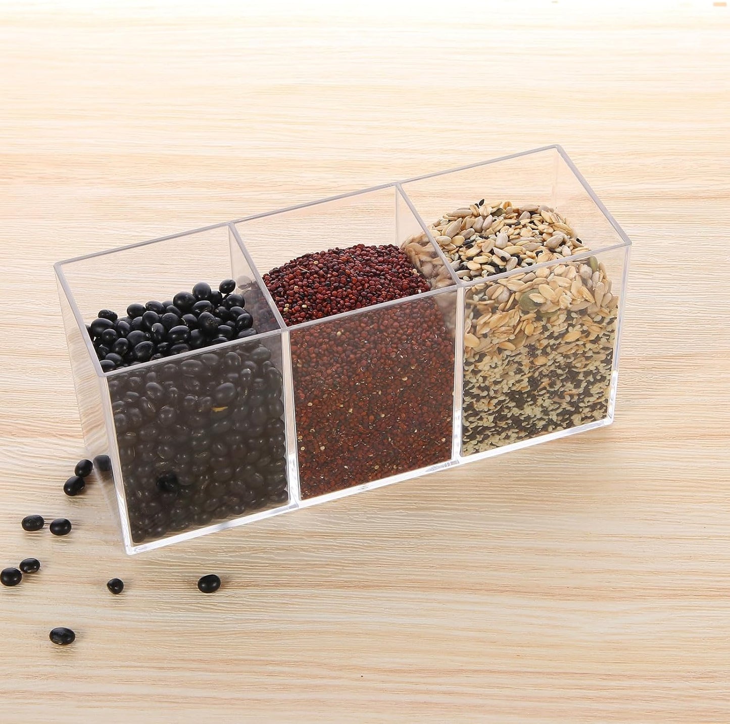 Clear Acrylic Silverware & Pen Organizer Caddy, Transparent Plastic Silverware Holder, Perfect for Office, Bedroom, and Bathroom Storage