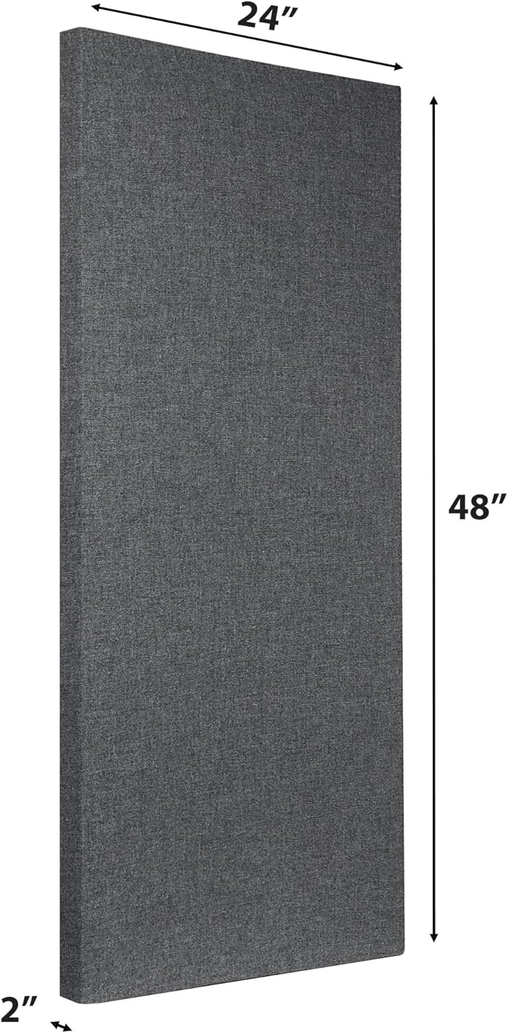 ATS Acoustics Sound Absorbing Acoustic Panel Fire Rated Professional Studio Quality 24" x 48" x 2" (Charcoal)