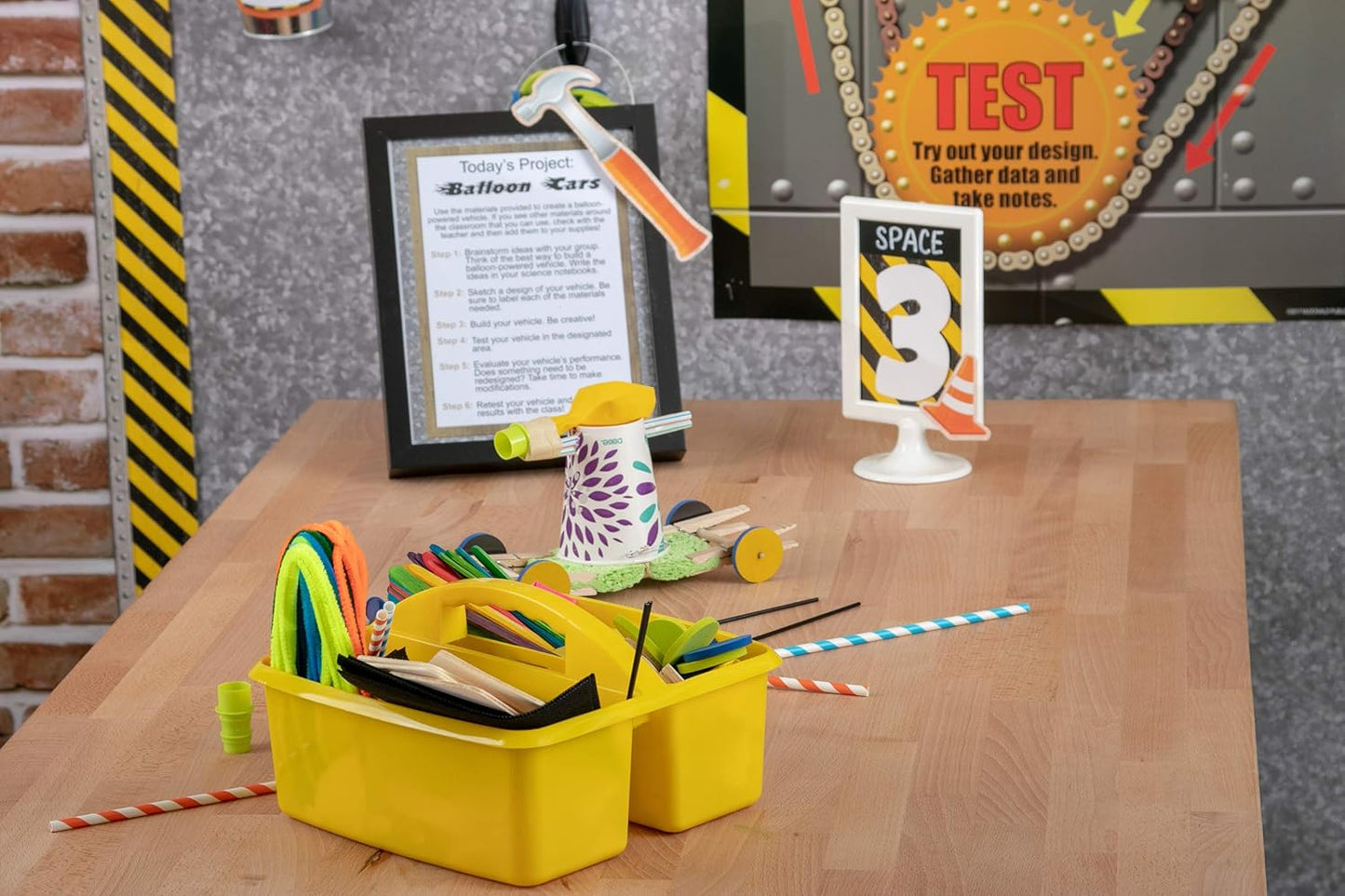 Teacher Created Resources Assorted Primary Colors Portable Plastic Storage Caddy 6-Pack for Classrooms, Kids Room, and Office Organization, (Blue, Green, Orange, Purple, Red and Yellow) 3 Compartment