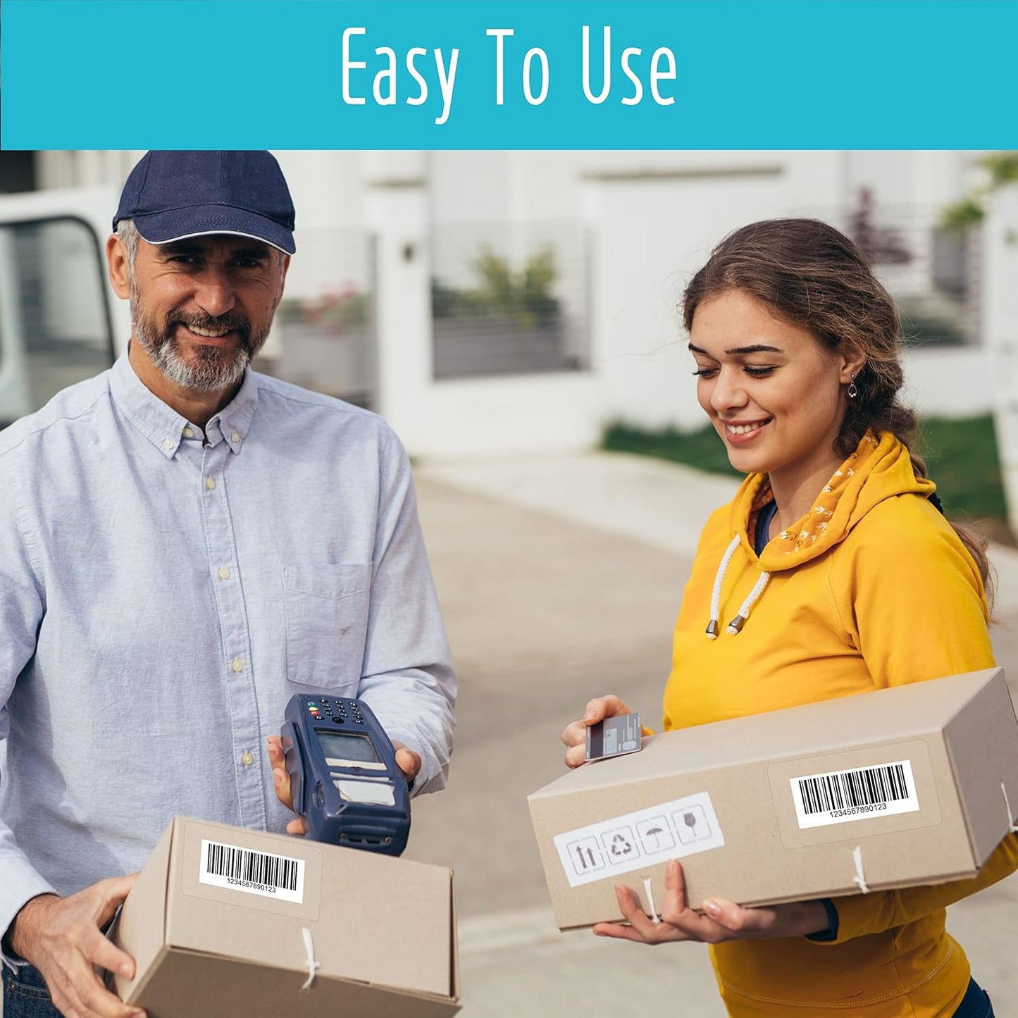 500 PCS Label Protector, Transparent Waterproof Clear Wafer Seal Stickers for Protecting Package Envelope Mail Barcodes, Numbers and Stickers Mega Bundle with Perforation Line in Roll (4 x 2 inch)