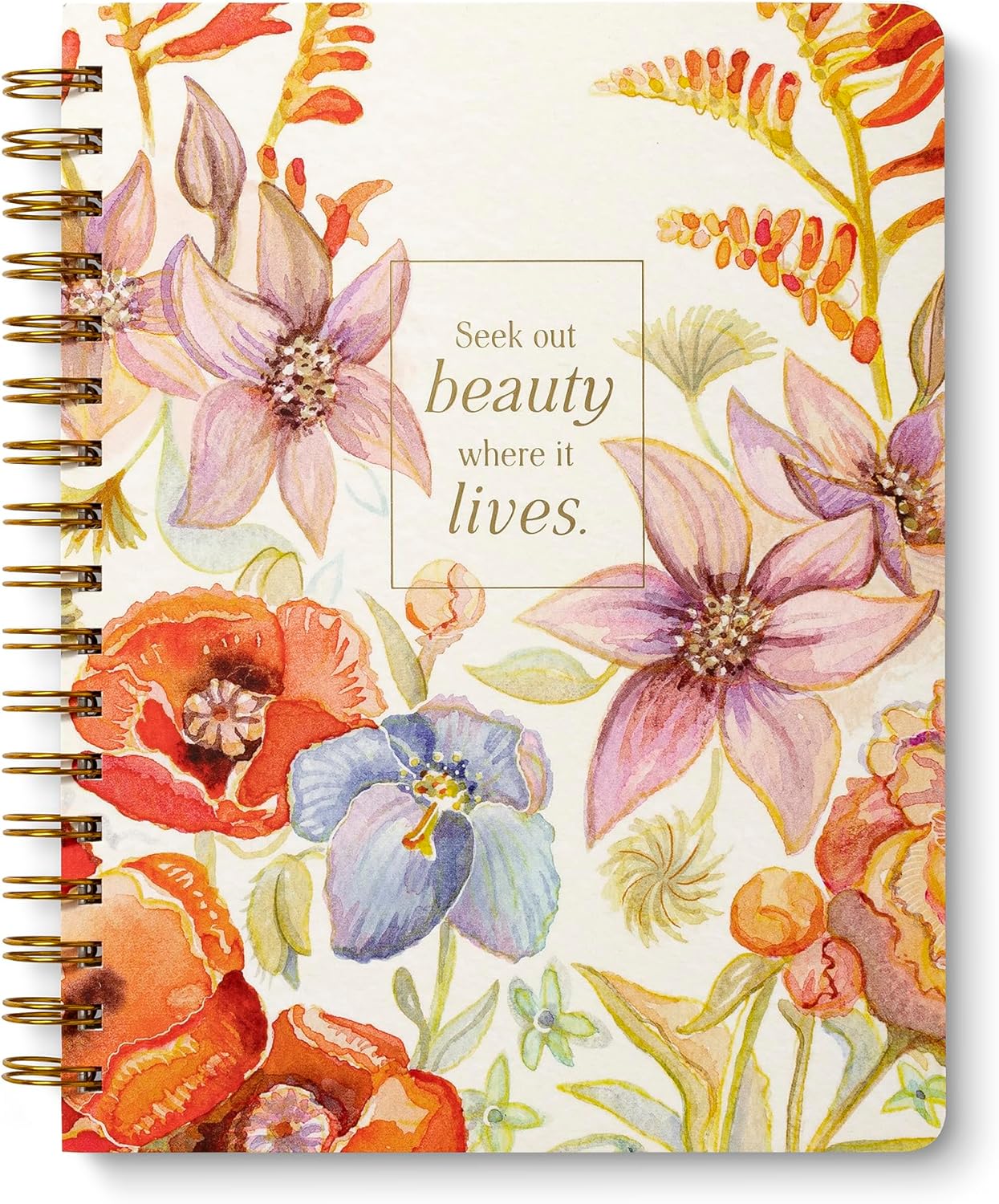 Compendium Spiral Notebook – Seek Out Beauty Where It Lives. – A Designer Spiral Notebook with 192 Lined Pages, College Ruled, 7.5" W x 9.25" H